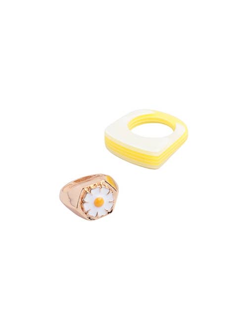 Daisy, Resin Color Block 2 Ring Set for wholesale by MYS Wholesale Inc