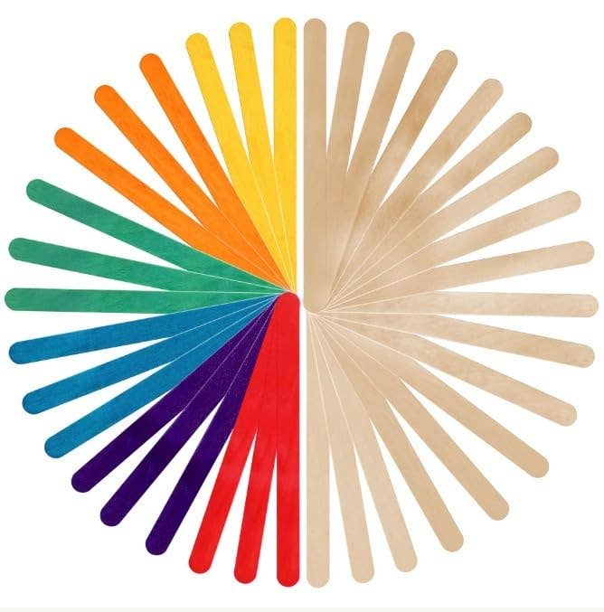 The Toy Group - Wholesale Craft Supplies - Darice 1000 Pcs Popsicle Stick, 4.5" Combo Wood sticks3