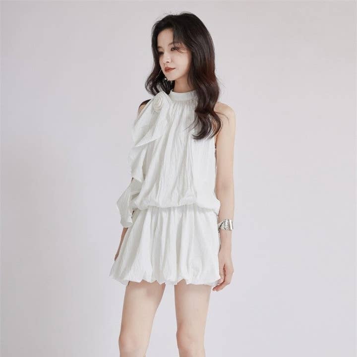 White Halter Neck Dress for wholesale on Faire3