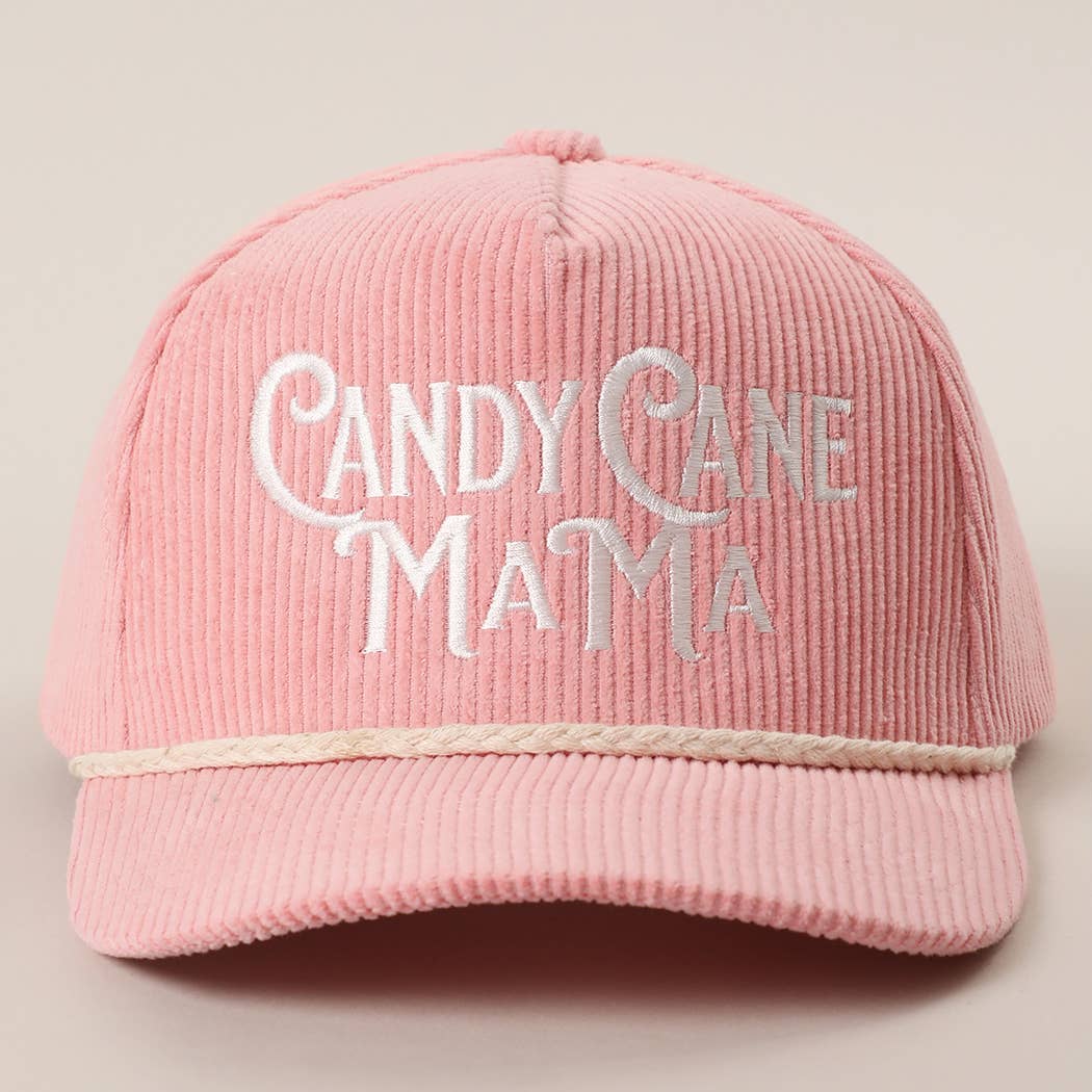 Fashion City - Wholesale Trucker Hat - Women's - CANDY CANE MAMA Corduroy Rope Trucker Hat0