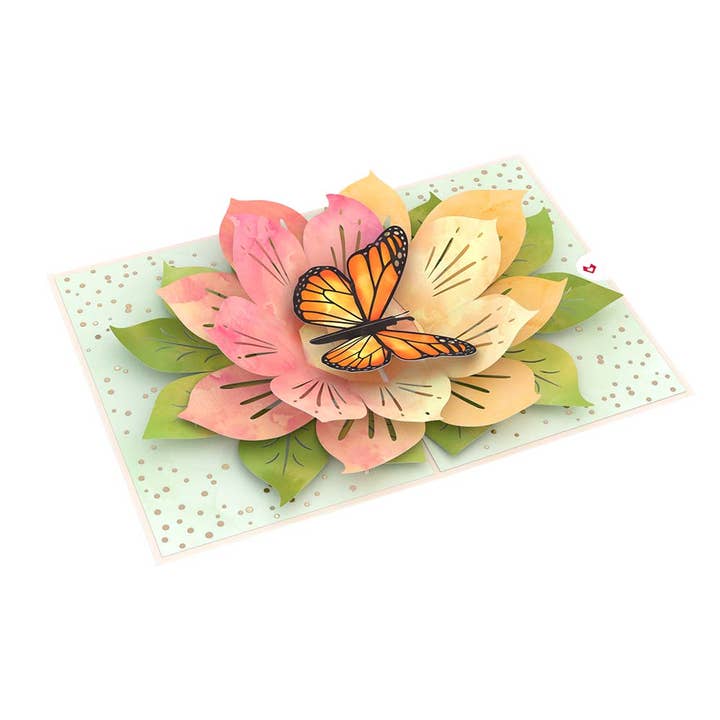 Lovepop Cards - Wholesale Everyday Greeting Card - Monarch Butterfly Bloom 5''x7'' Card, Pop-Up Cards