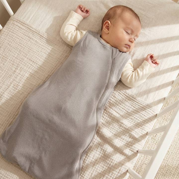 1.5 TOG Sleep Sack Glacial Grey Rib for wholesale by Sweet Bamboo
