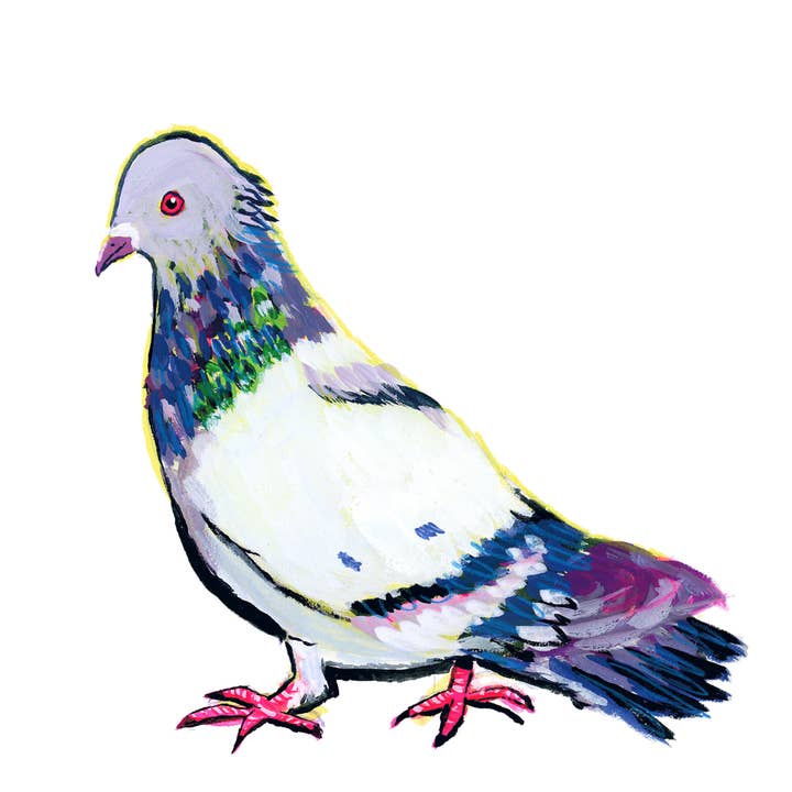 Refuge Studios Iowa City - Wholesale Sticker - Glitter Pigeon Sticker1