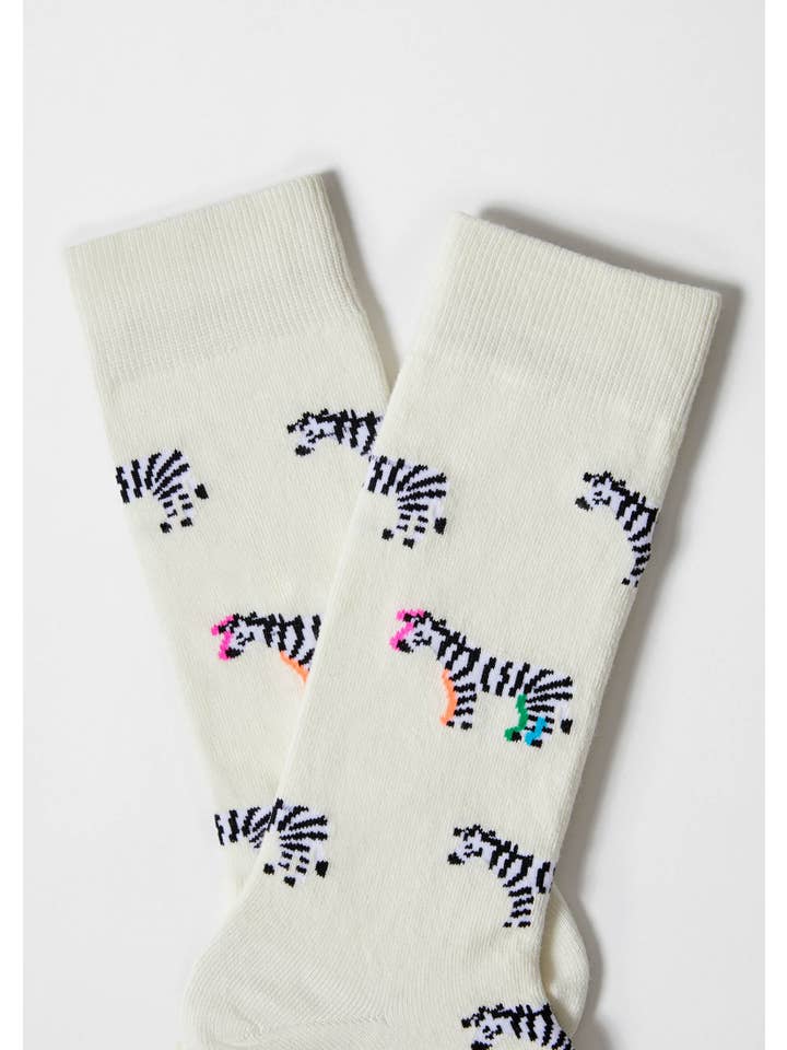 Weiß gebrochen BeZebra - Socken aus 100 % Bio-Baumwolle für den Großhandel auf Faire1