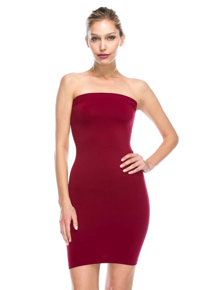 KurveShop - Wholesale Dress - Women's - Kurve Women’s Strapless Mini Dress, Tube Top Slip, UPF 50+2