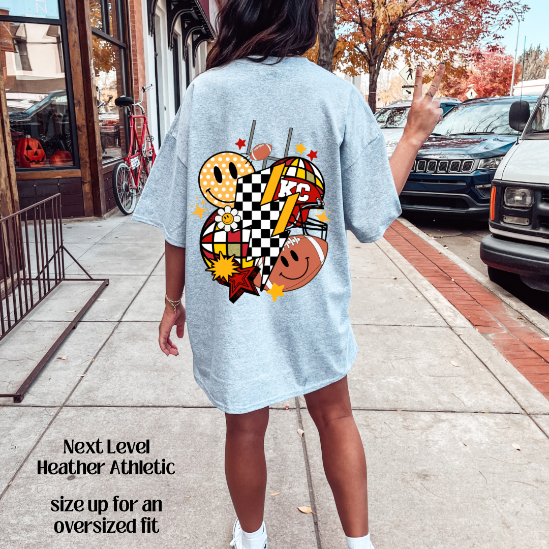 XO, Hannah - Wholesale Graphic Sweatshirt - Women's - Retro Kansas City Front & Back2