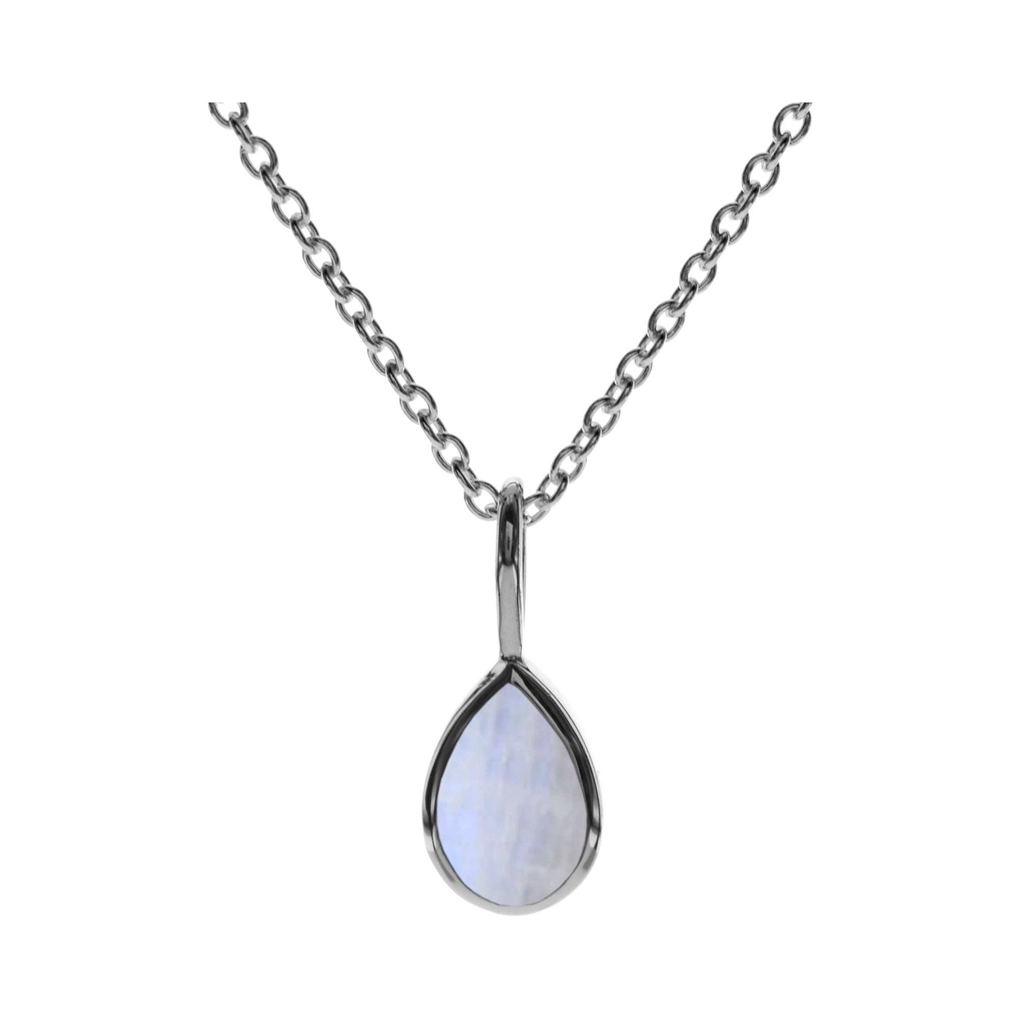 Kali Ma Designs - Sterling Silver Jewellery – wholesale Pendant/charm necklace – Samira teardrop rainbow moonstone necklace0