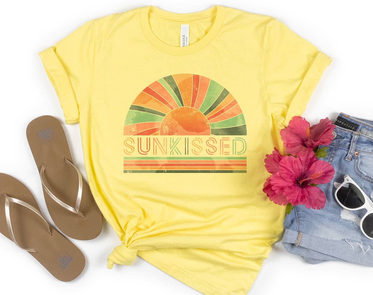 House Of Rodan - Vente T-shirt à imprimés – femme - Sunkissed Rainbow - T-shirt de vacances sur la plage1