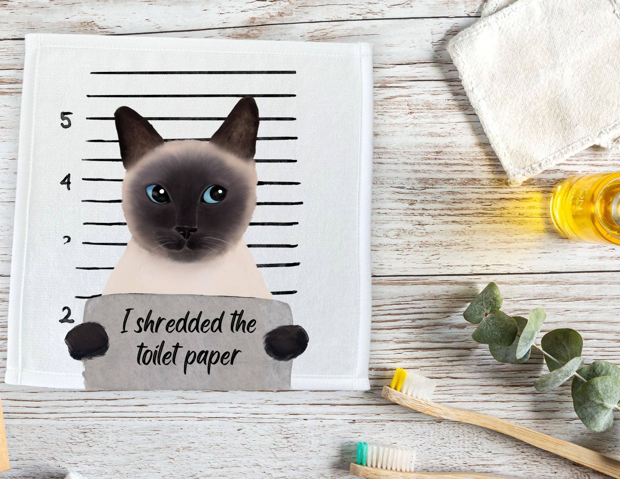 MerikaArt – wholesale Wash cloth – Siamese Cat Washcloth3