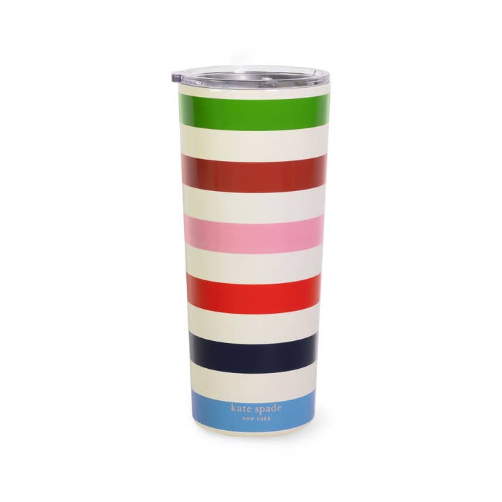 Kate Spade New York by Lifeguard Press - Wholesale Insulated Mug/Tumbler - Stainless Steel Tumbler, Adventure Stripe