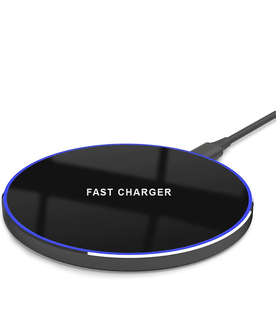 Black 10W Fast Wireless Charger Charging Pad For Qi Enabled Device for wholesale on Faire