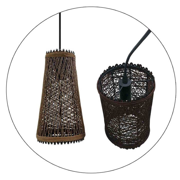 Ledsone - Wholesale Chandelier/Hanging Light - Modern Pendant Light Rattan Wicker Basket Ceiling Pendant11