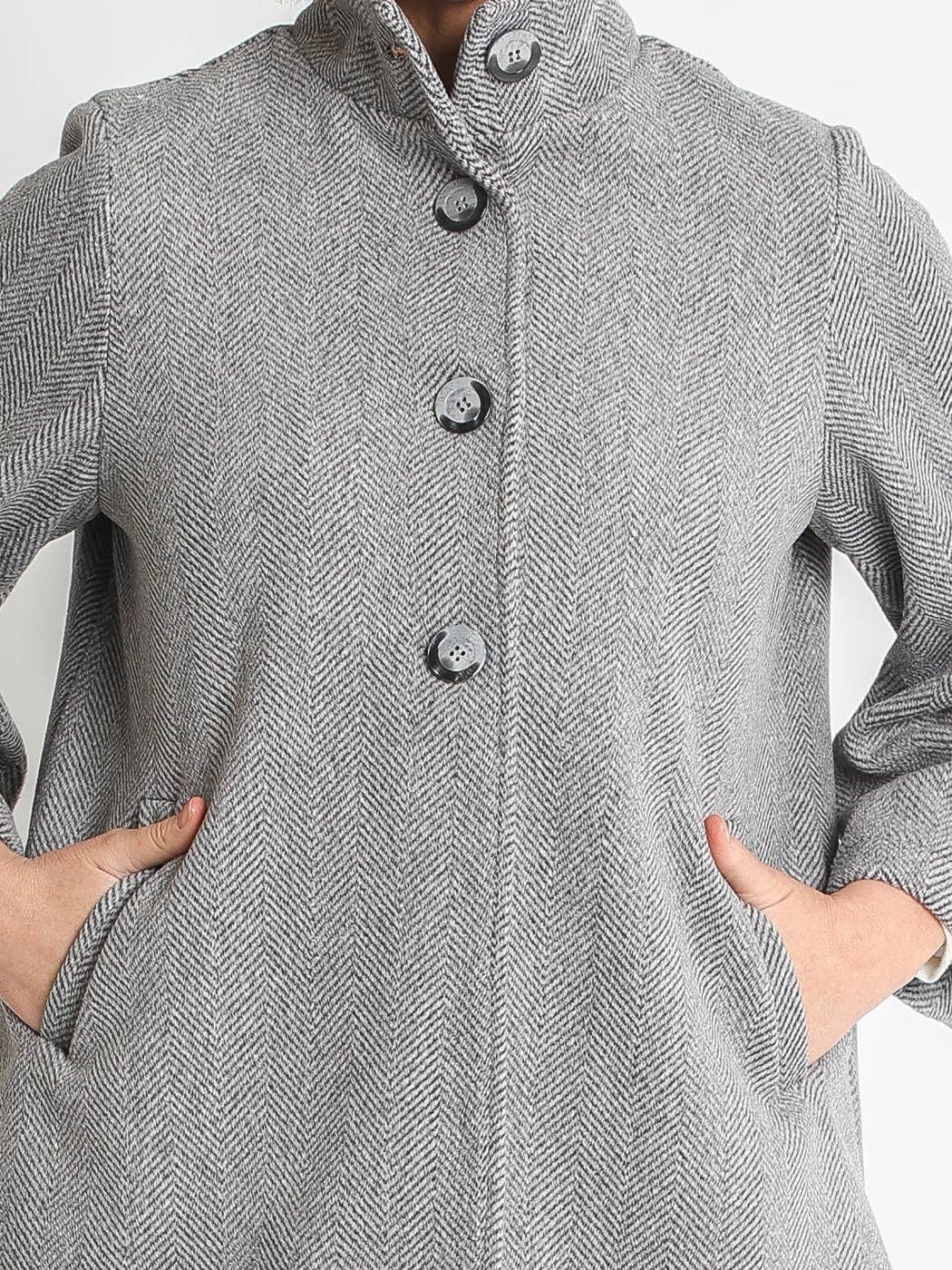 LOURDES CASTILLO - Wholesale Jacket - Women's - 372422L  WOOLLY HERRINGBONE COAT3