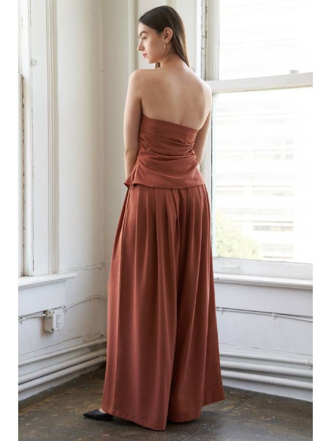 RUST A solid woven wide leg pant - FP1110 for wholesale on Faire