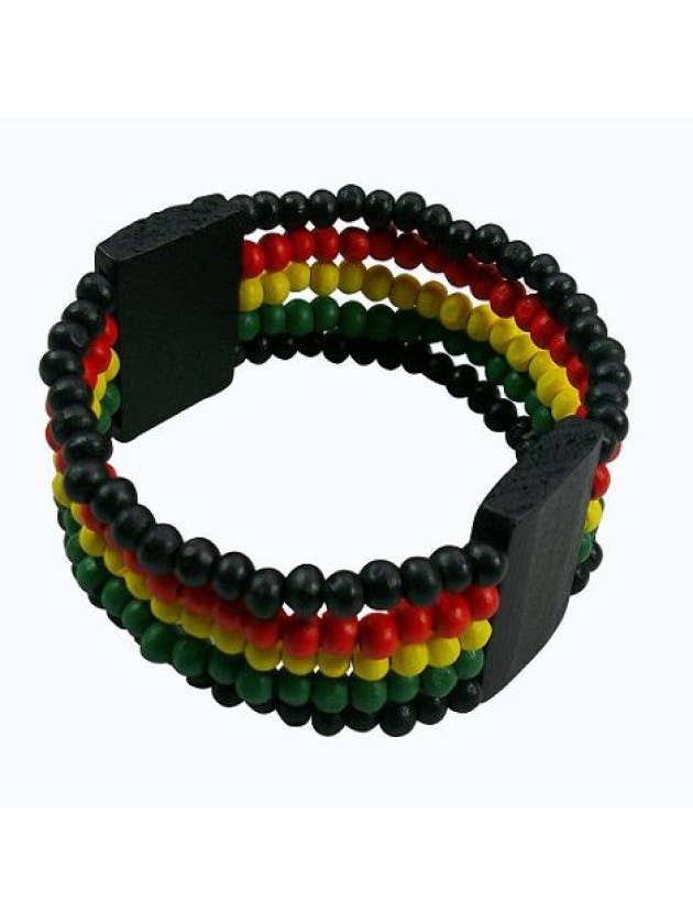 Wooden Beads Rasta Bracelet for wholesale by DK Hawaii