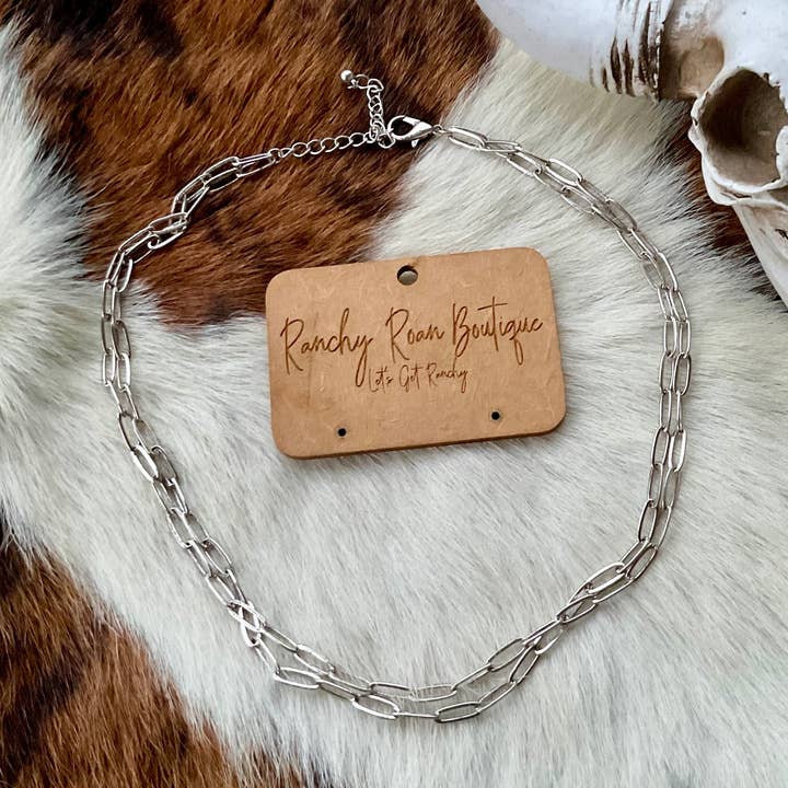 Colar Western Chain 2Row por atacado de Ranchy Roan Boutique