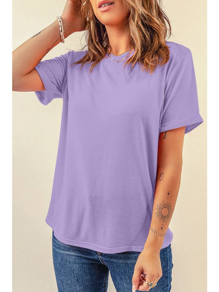 PRETTY BASH - Wholesale T-Shirt - Women's - Solid Short Sleeve Crew Neck Tee67