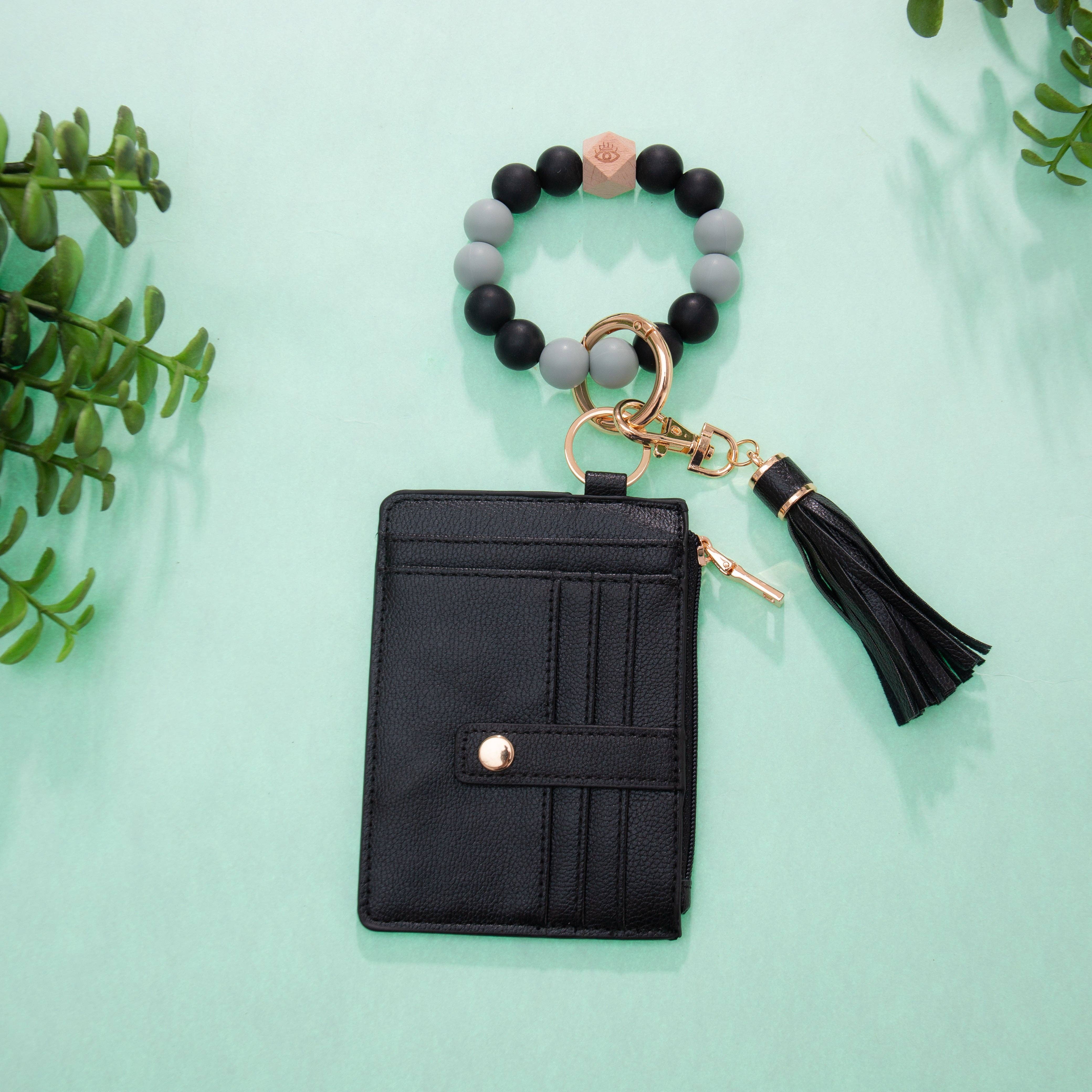 Sparkle Being – Carteira para cartões - Mulher por atacado – Suporte e estojo de cartão de pulseira com rebordo em silicone de grande capacidade0