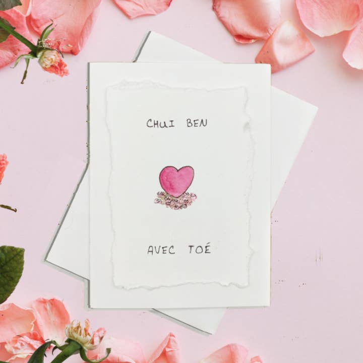 Chui Ben Avec Toé - Carte Peinte à La Main pour la vente par Irony Art