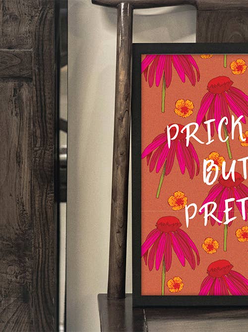 🌵 Prickly But Pretty – Floral Art Print for wholesale by Stripey McButt Face