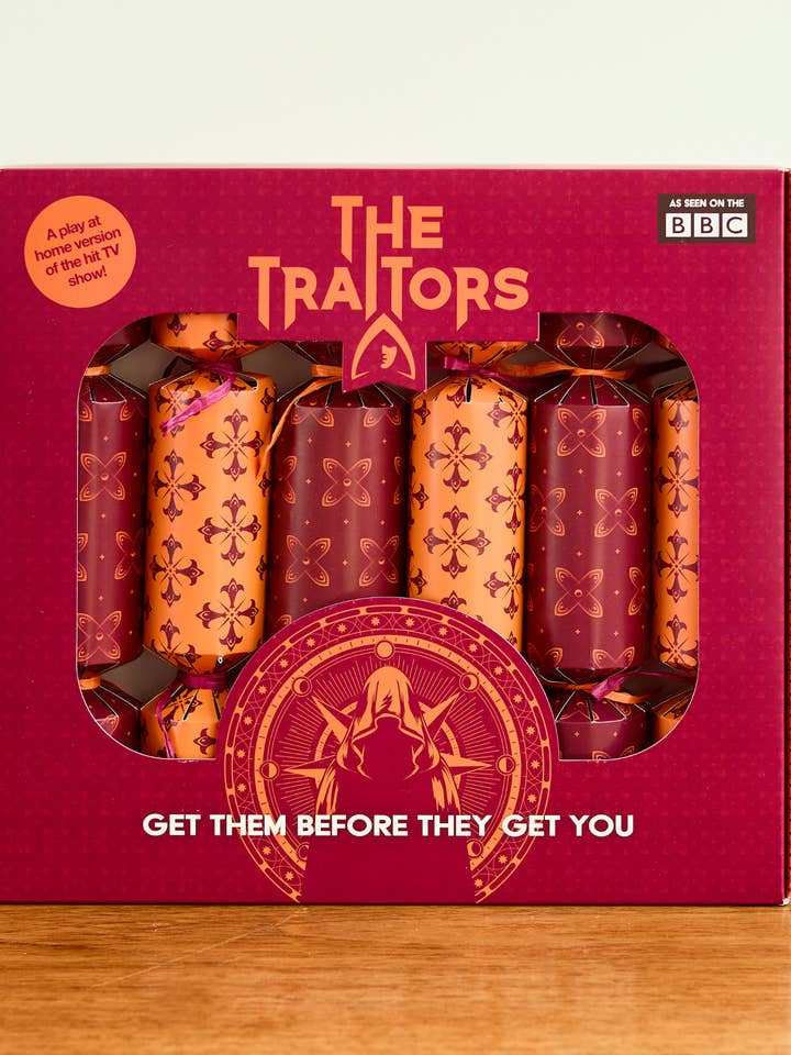 Official The Traitors Christmas Crackers - Set of 6 for wholesale by Puzzle Post Games