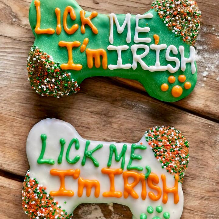6 inch Lick me, I’m IRISH
St Pawtys Day dog treats for wholesale by YumYum4DOGS