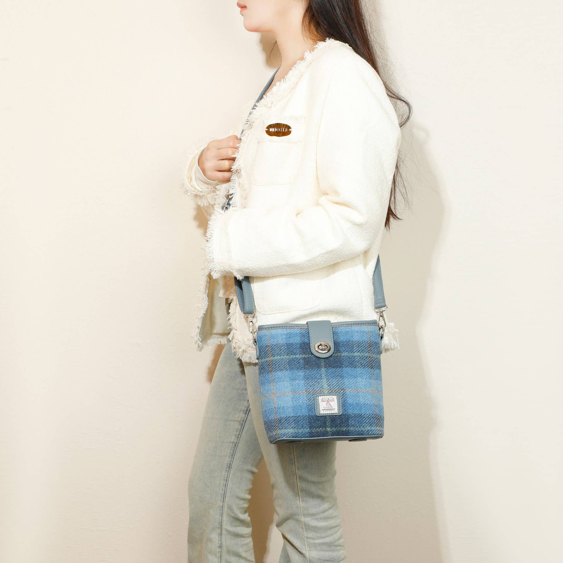 Strathurie - Wholesale Backpack - Women's - Harris Tweed Skye Blue Shoulder Bag 71136