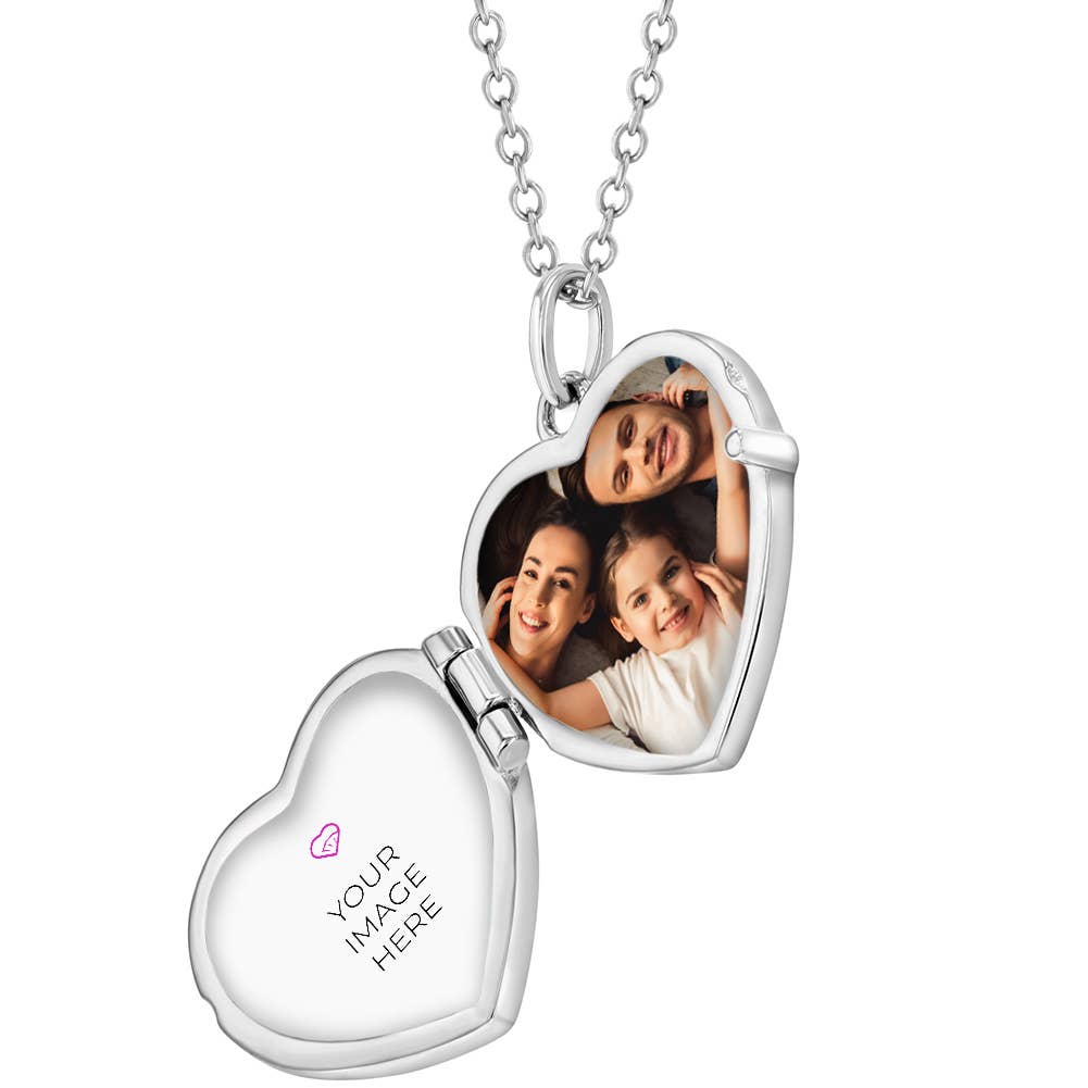 In Season Jewelry – wholesale Kids necklace – Kids – Heart Shaped Photo Locket Kids Necklace - Sterling Silver3