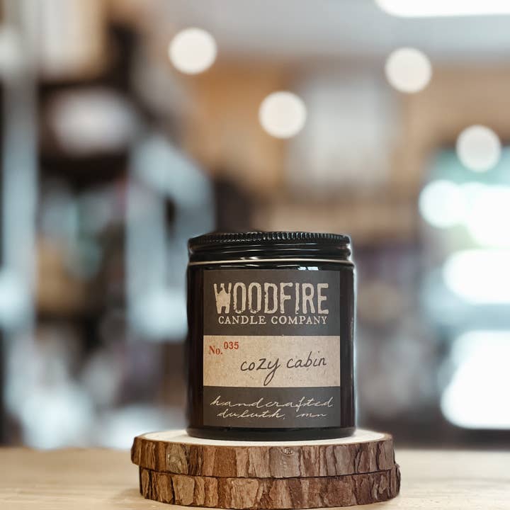 Woodfire Candle Company - Wholesale Jar/Filled Candle - Mini Amber Wood Wick Soy Candle Gift