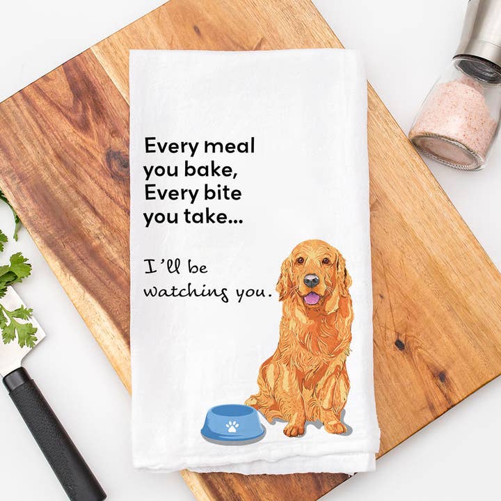 Torchon de cuisine Golden Retriever « Every Meal » pour la vente par Calm Down Caren
