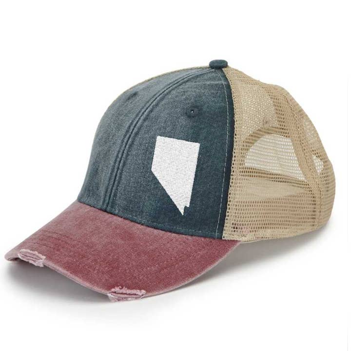 Nevada Off Center Hat - Distressed Hat - Many Colors for wholesale by Gracie Designs