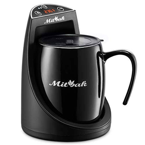 Kadra Kitchenware – wholesale Kaffekoppar – MITBAK kaffemuggsvärmare med 470 ml keramikkopp och lock0