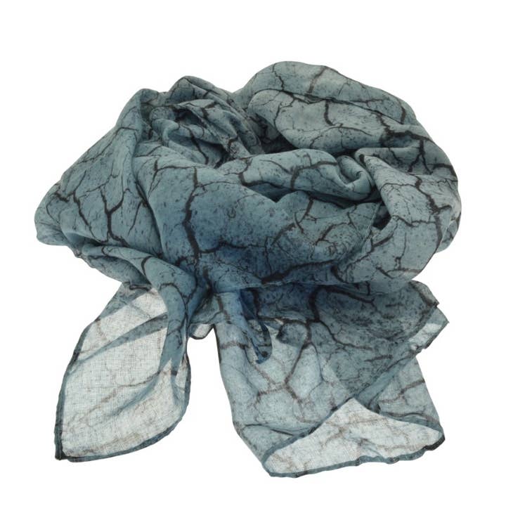 Blauwe Gebarsten Sjaal voor wholesale door Miss Milly Limited