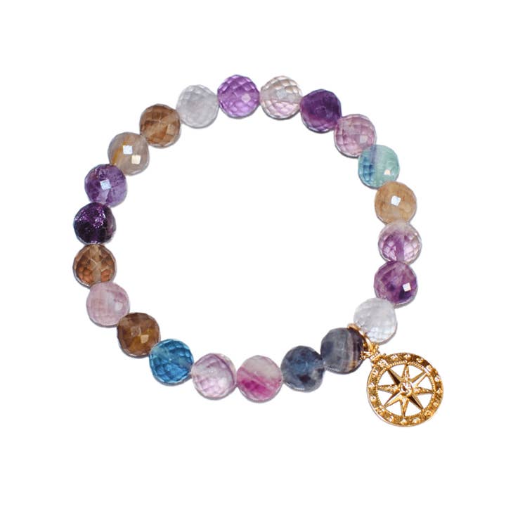 Bracelet extensible en fluorite River of Time pour la vente par Songlines by Jewel