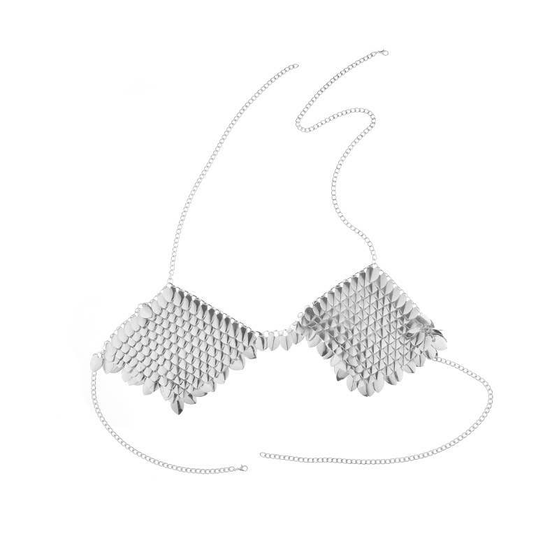 Western Fashion - Wholesale Bustier - Women's - 14552-Top - Chain Mail leaf bra top3