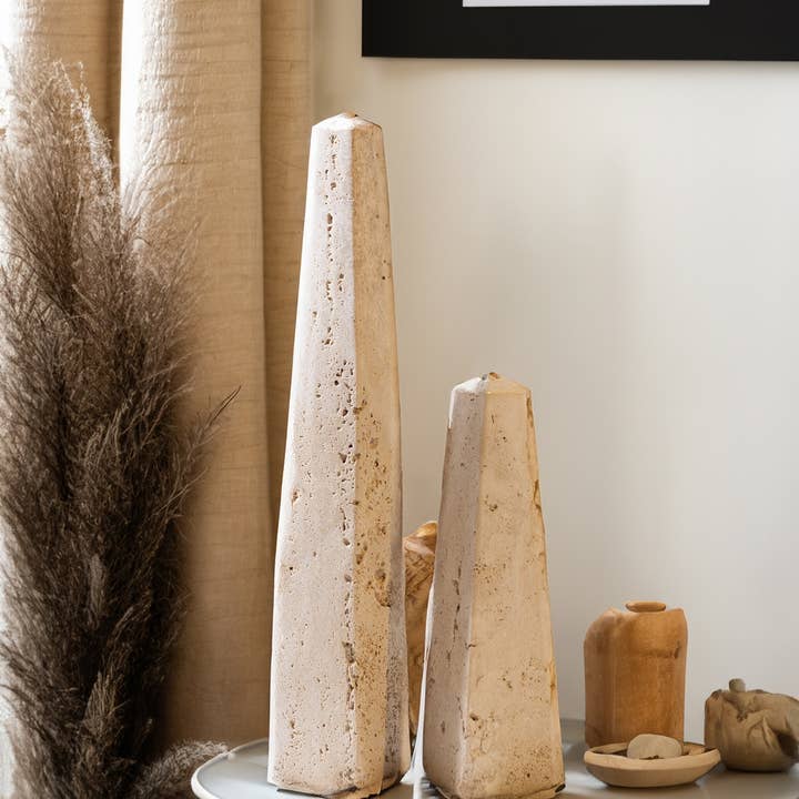 Beige Travertine Obelisk Lg. for wholesale on Faire3