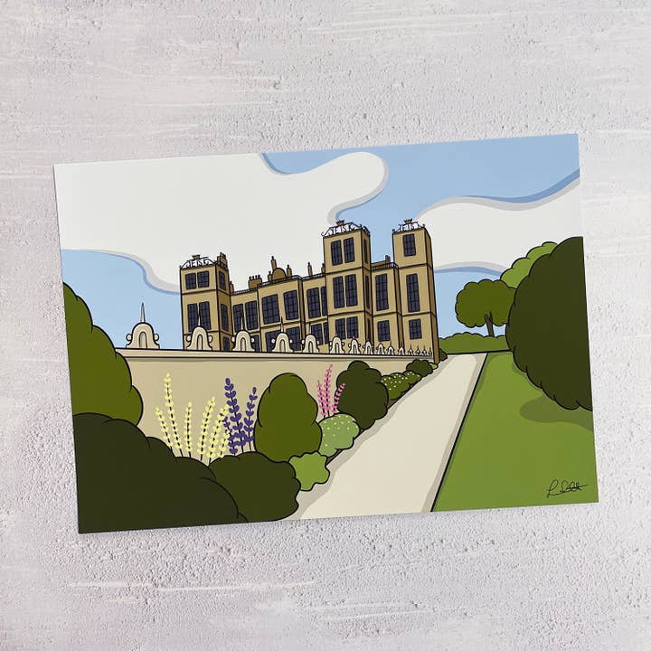 Hardwick Hall, Derbyshire Print for wholesale by Lisa Swift Illustrations