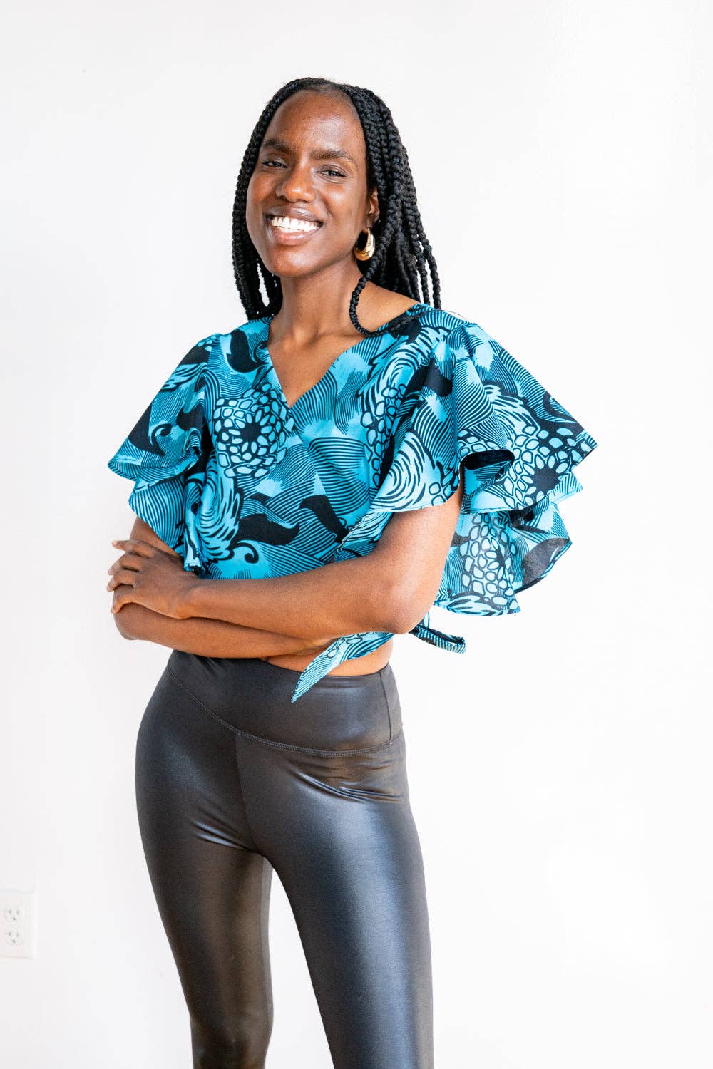 Amooti Store - Wholesale Blouse - Women's - Wrap Blouse Kisoro - butterfly sleeves1