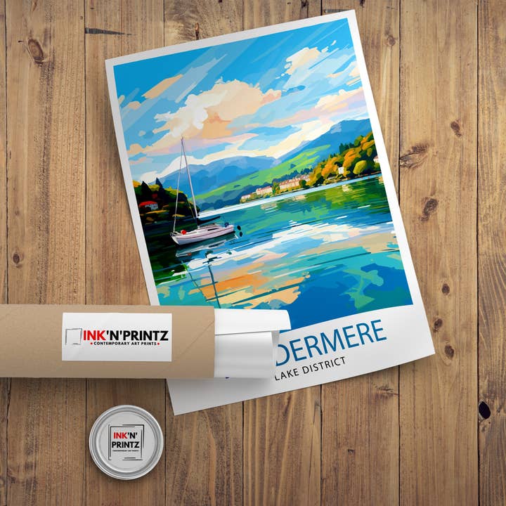 InkNPrintz – wholesale Art print – Lake Windermere Travel Poster8