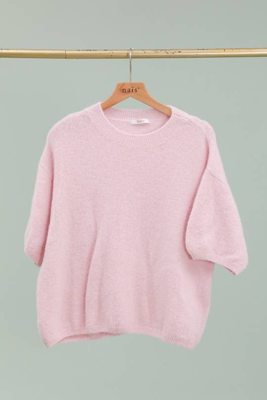 NAÏS PARIS - Wholesale Knit Sweater - Women's - ROUND NECK SHORT SLEEVE SWEATER IN SUPERFINE ALPACA19