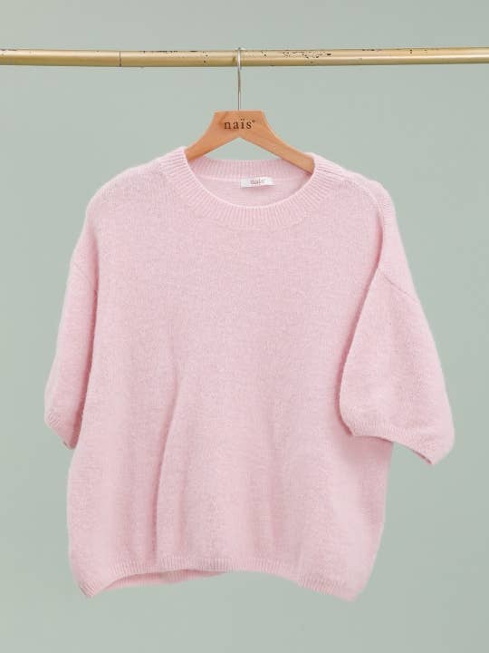 NAÏS PARIS - Wholesale Knit Sweater - Women's - ROUND NECK SHORT SLEEVE SWEATER IN SUPERFINE ALPACA19
