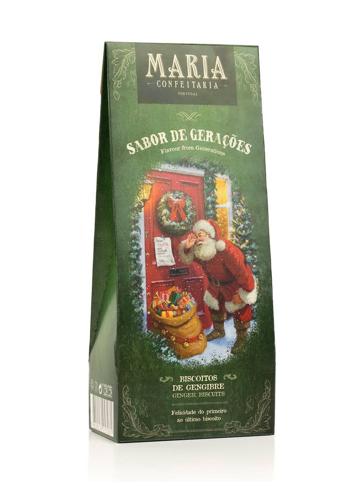 Weihnachtsmann Grüne Box - Kekse 150g für den Großhandel von Maria Confeitaria