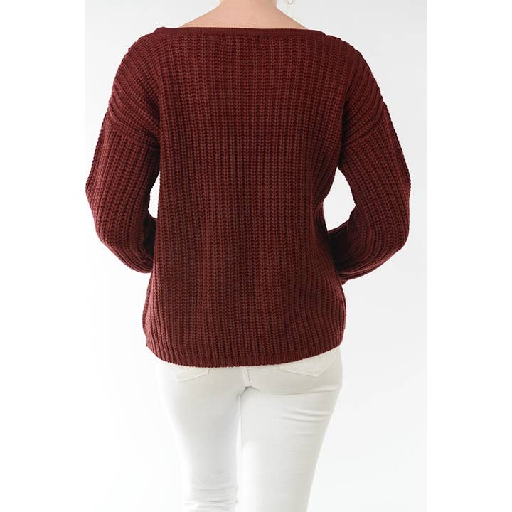 Mak - Wholesale Knit Sweater - Women's - Leaf Crochet Detailed Rolled Up Sleeve Sweater HB20527