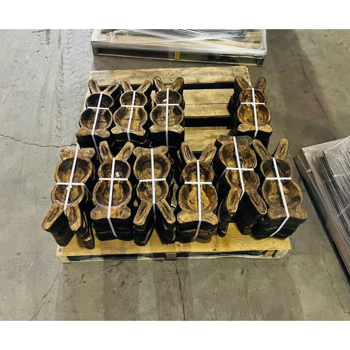 Rustic Farm - Wholesale Decorative Plate/Dish/Bowl - Large Bunny Dough Bowl, Handmade Farmhouse Décor #B - Pared26