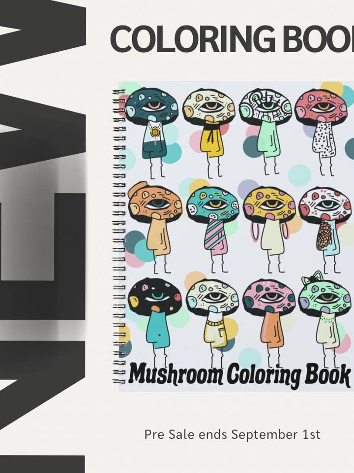 Mushroom Coloring Book for wholesale by Jaz North Coast