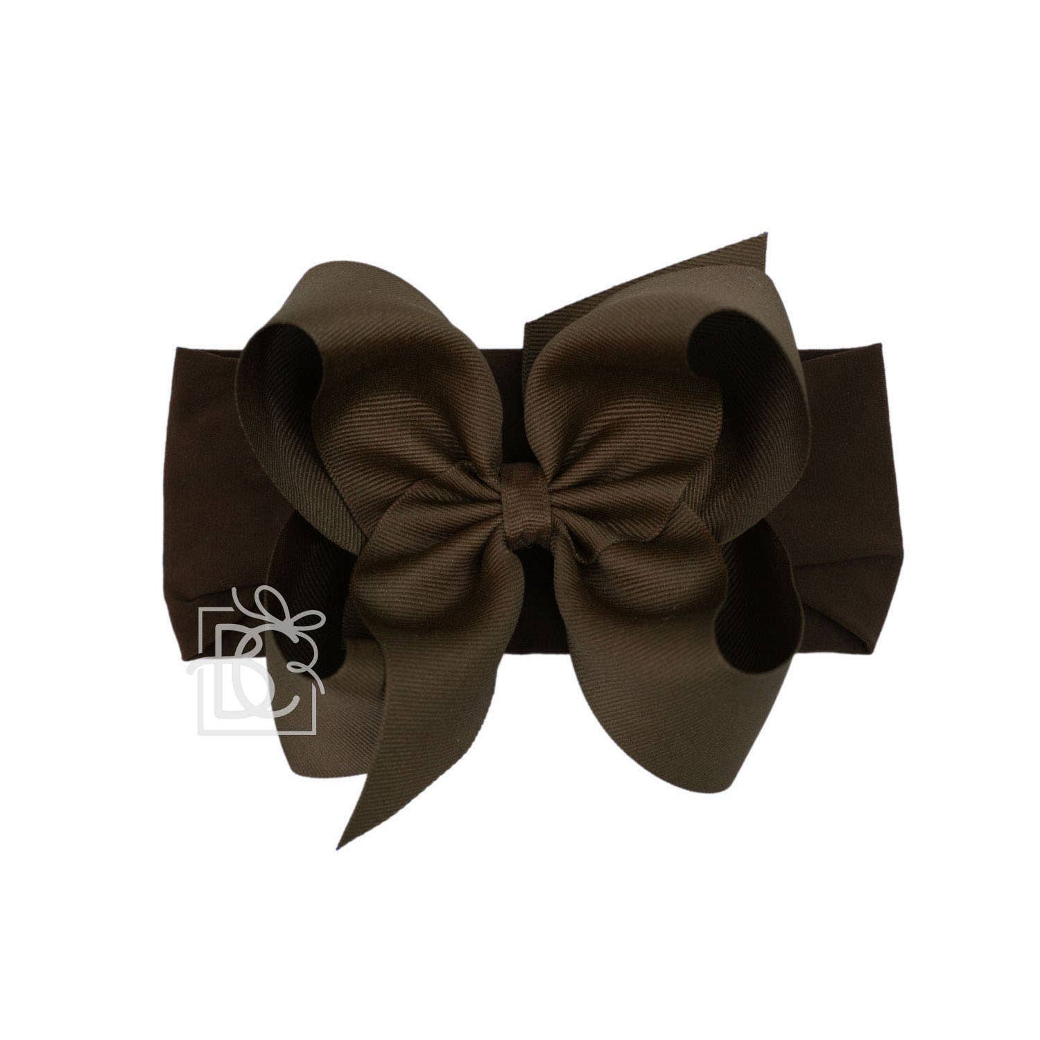 Beyond Creations, LLC - Wholesale Fashion Headband - Kids - WIDE PANTYHOSE HEADBAND W/CLASSIC GROSGRAIN BOW44