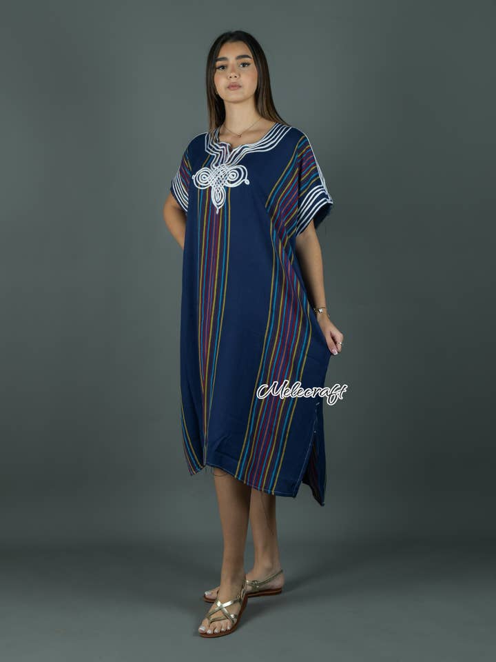 Melecraft - Wholesale Kaftan - Women's - Moroccan Striped Kaftan Dress for Women - Handmade Gandoura20