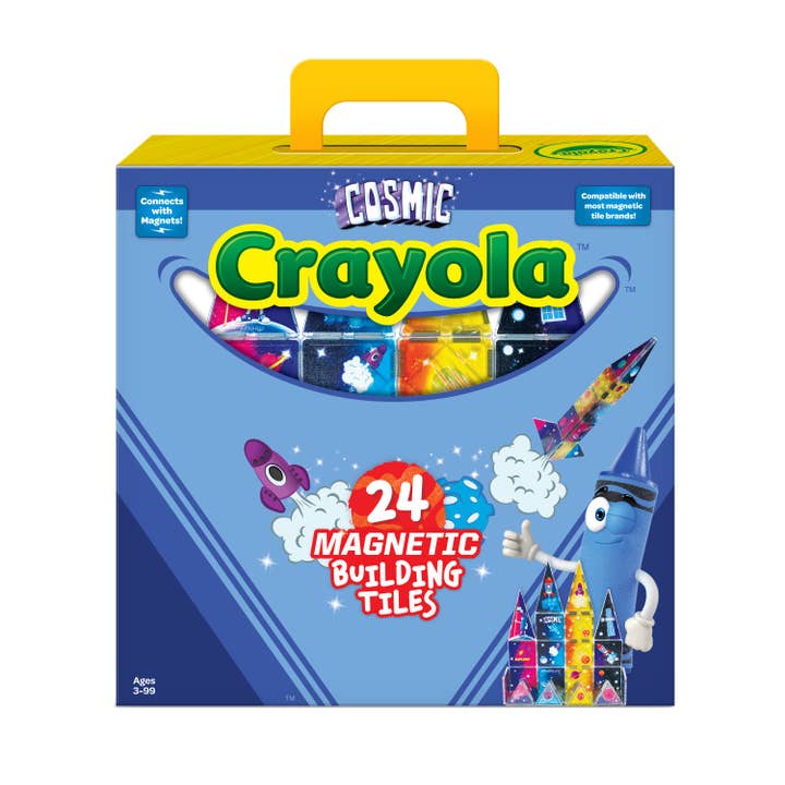 CreateOn - Wholesale Building Set - Kids - Crayola Cosmic Magnetic Tiles 24-Piece Set