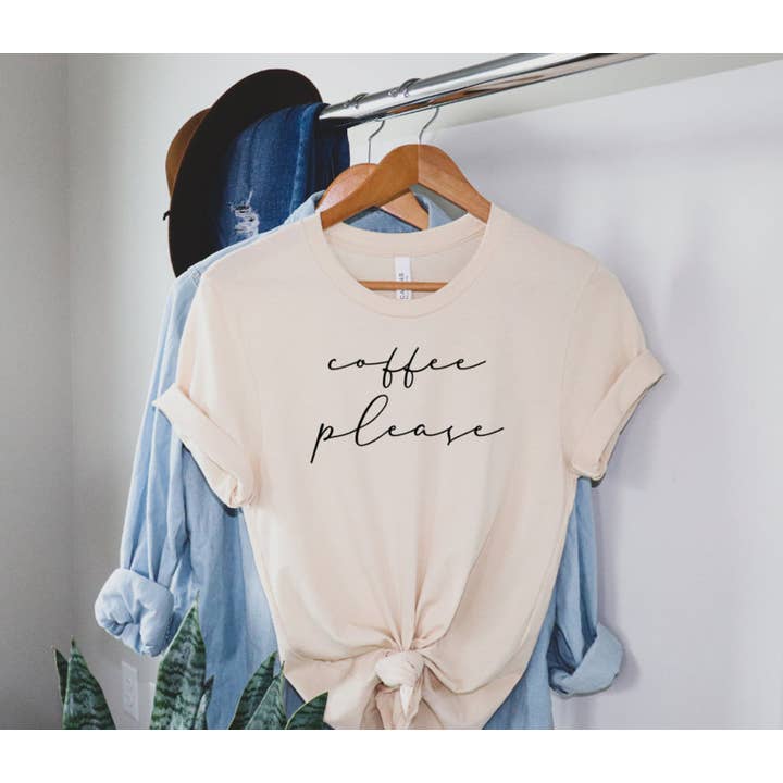 VibeClothing - Wholesale Screen Printed T-Shirt - Women's - Coffee Please T-shirt