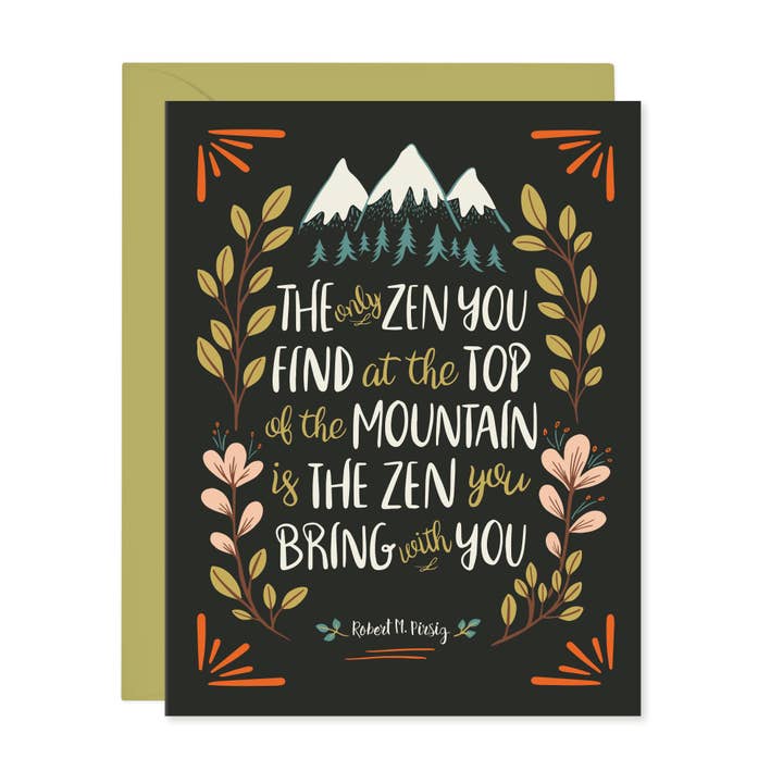 The Only Zen You Find - Inspiring Bookish Card for wholesale by Lucy Loves Paper